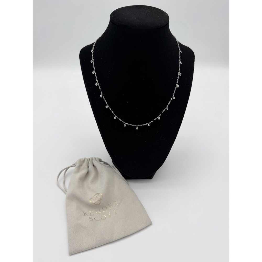 Kendra‎ Scott Courtney Necklace-Rhodium 17 Bezel Set Crystals